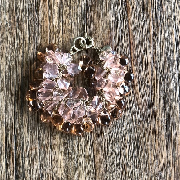 J. Crew Jewelry - J Crew bracelet with pink + peach gems 💎 J. Crew Jewelry - J Crew bracelet with pink + peach gems 💎